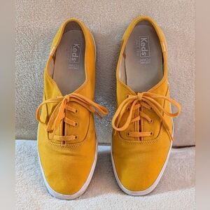 Keds Mustard Canvas Lace-Up Sneakers